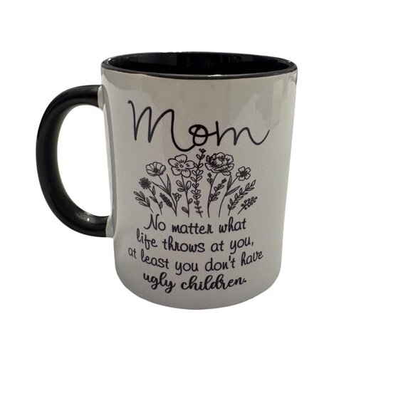 Funny Mom Ceramic Mug With Floral Design & Quote Coffee or Tea Cup - Picture 2 of 5